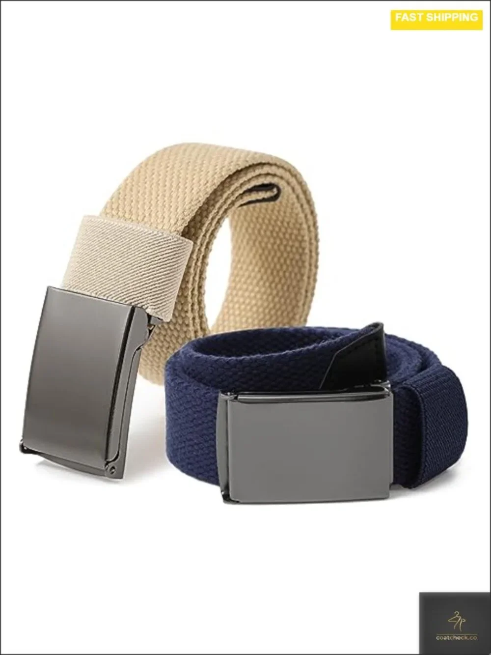 2 Pack Boys Canvas Golf Belt - Kids Web Uniform Belts for School, Trim-to-Fit,